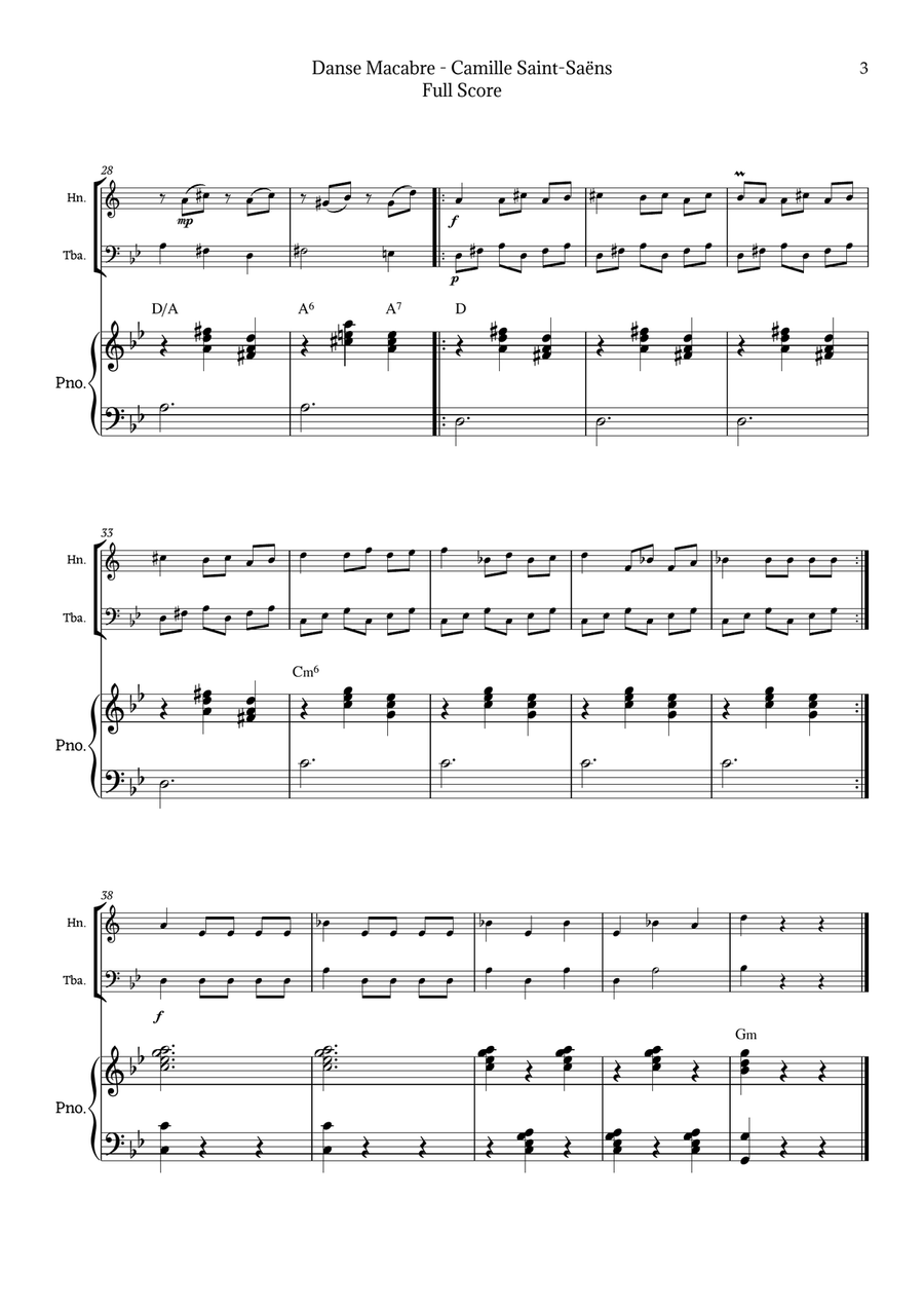 Danse Macabre by Saint-Saëns Brass Duet scores gallery preview page 3