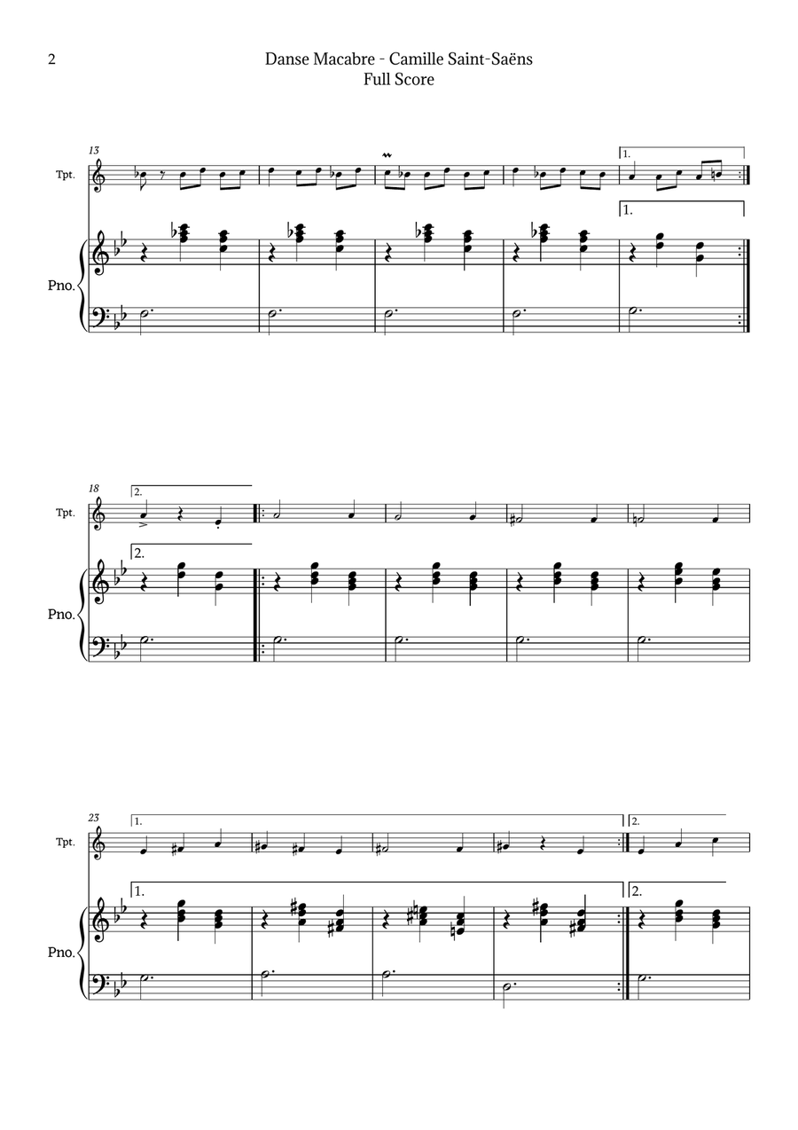 Danse Macabre by Saint-Saëns Chamber Music scores gallery preview page 2