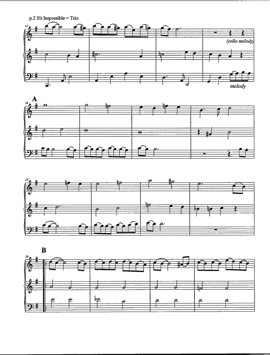 It's Impossible (Somos Novios) String Trio scores gallery preview page 3