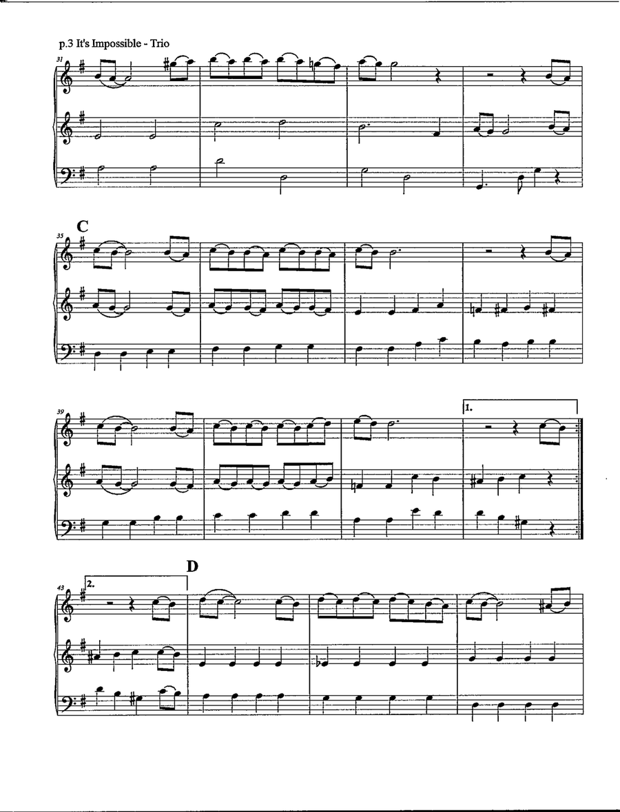It's Impossible (Somos Novios) String Trio scores gallery preview page 4