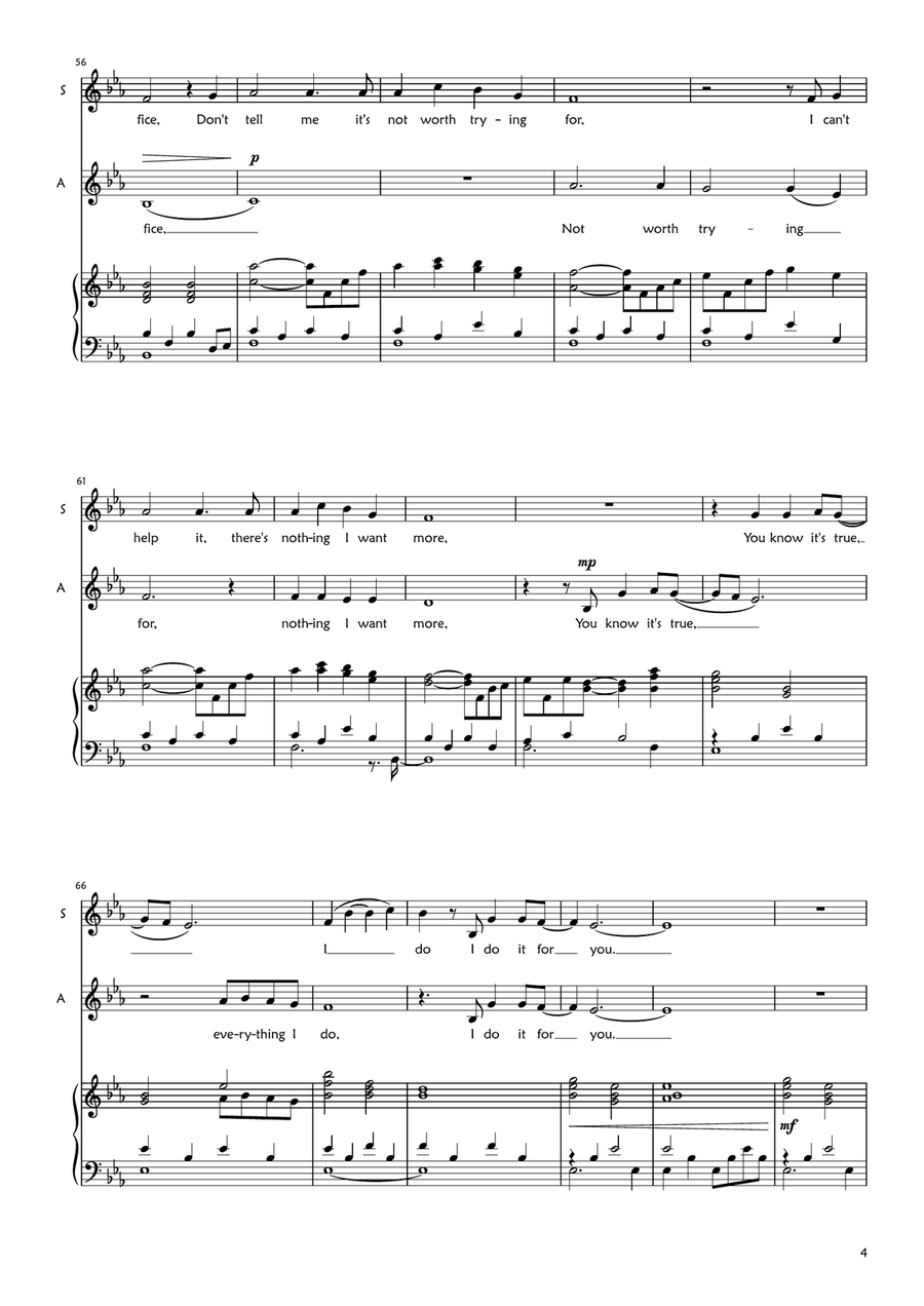 (Everything I Do) I Do It For You SA scores gallery preview page 4