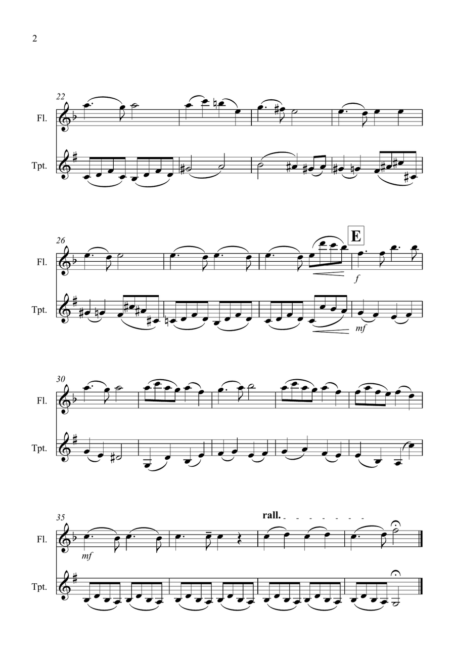 Pie Jesu (from Requiem) for Flute and Trumpet Duet Flute scores gallery preview page 2