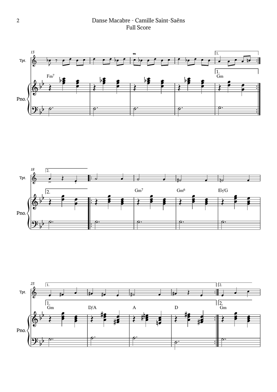 Danse Macabre by Saint-Saëns Chamber Music scores gallery preview page 2