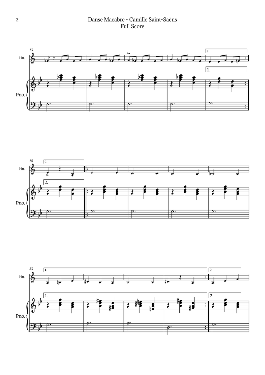 Danse Macabre by Saint-Saëns Chamber Music scores gallery preview page 2