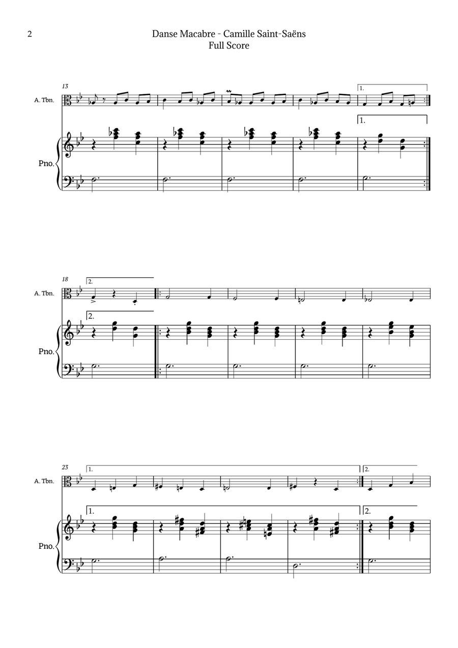 Danse Macabre for Alto Trombone by Saint-Saëns Chamber Music scores gallery preview page 2
