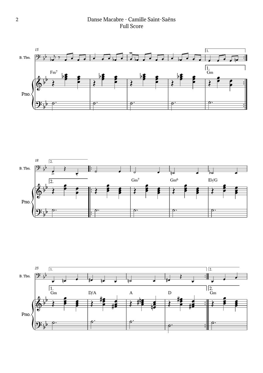 Danse Macabre by Saint-Saëns Chamber Music scores gallery preview page 2