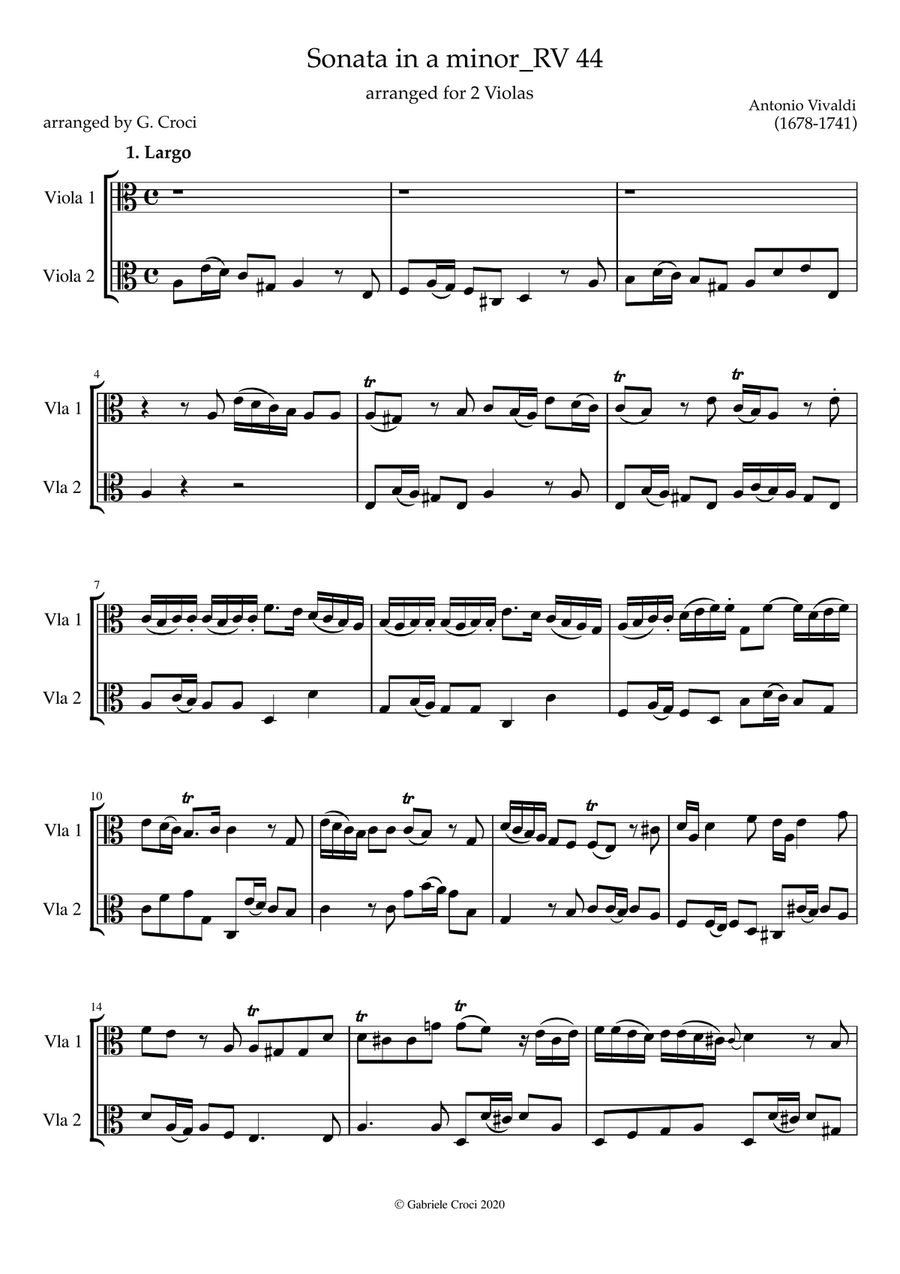 Sonata in a minor RV44 String Duet scores gallery preview page 2