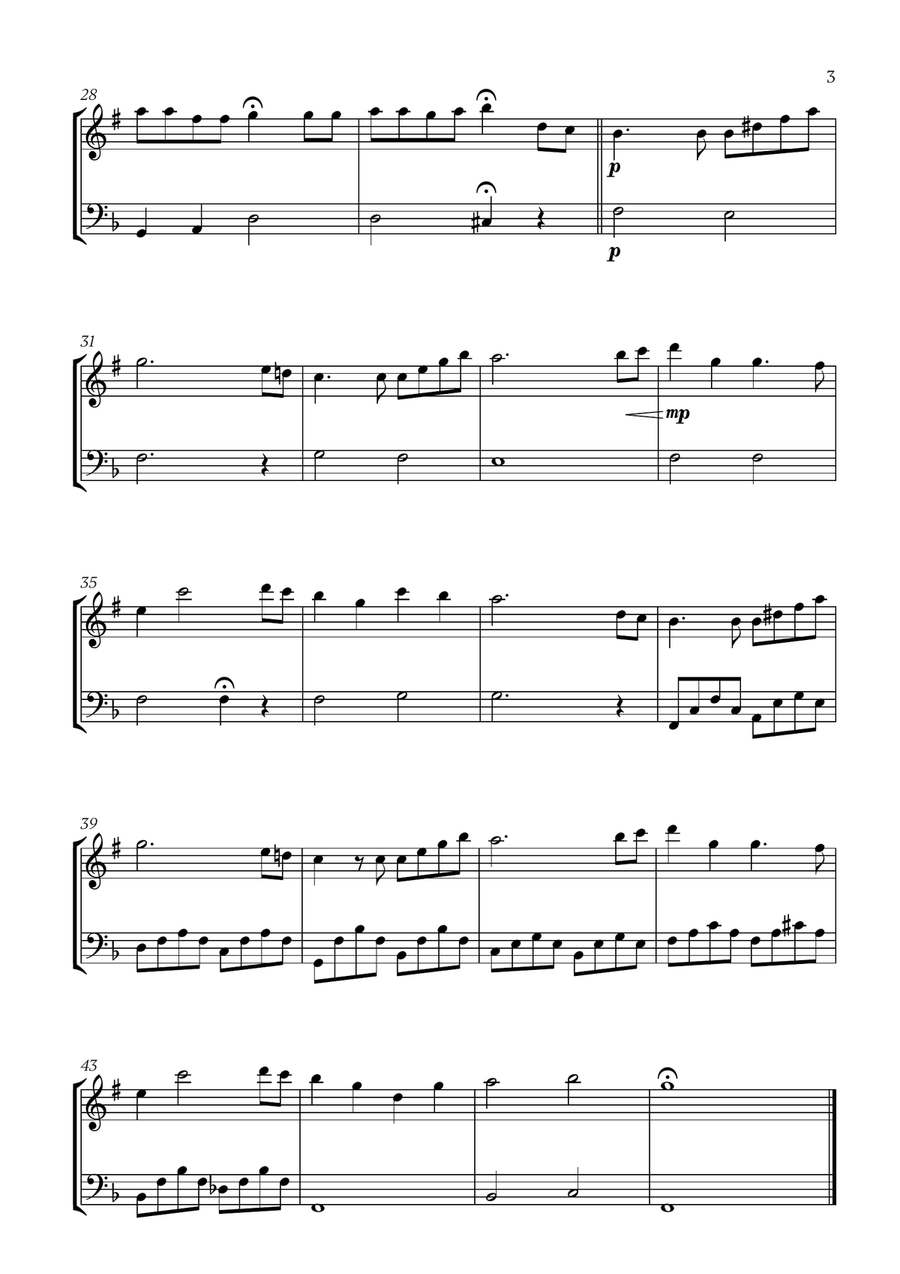 Hymne A L'amour Hymne A L'amour Woodwind Duet scores gallery preview page 3