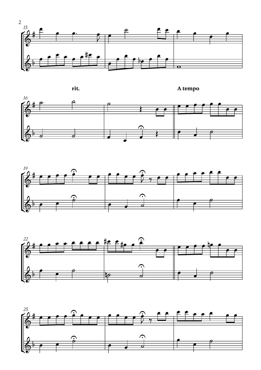 Hymne A L'amour Hymne A L'amour Woodwind Duet scores gallery preview page 2