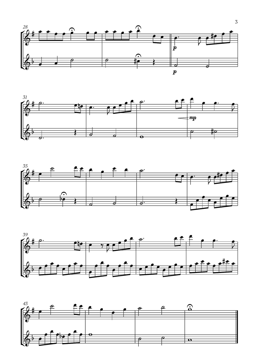 Hymne A L'amour Hymne A L'amour Woodwind Duet scores gallery preview page 3