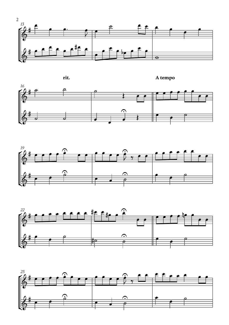 Hymne A L'amour Hymne A L'amour Woodwind Duet scores gallery preview page 2