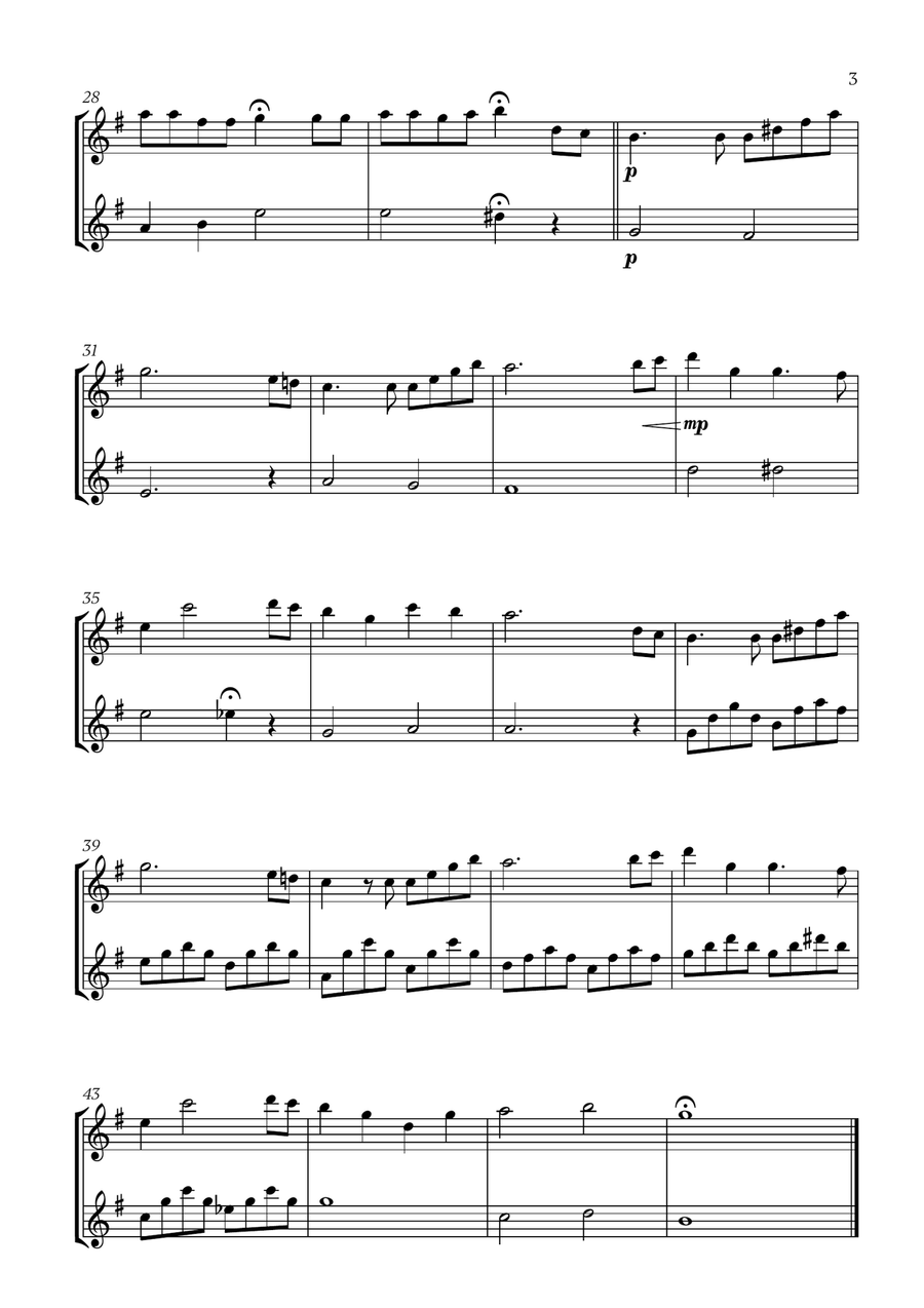 Hymne A L'amour Hymne A L'amour Woodwind Duet scores gallery preview page 3