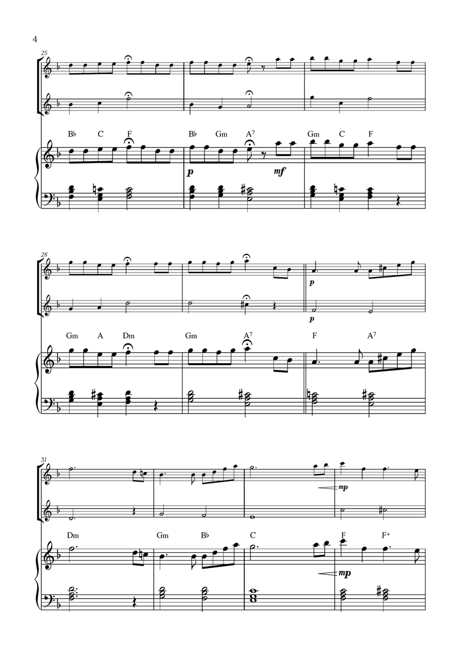 Hymne A L'amour Hymne A L'amour String Duet scores gallery preview page 4