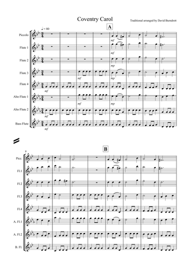 Coventry Carol for Flute Choir