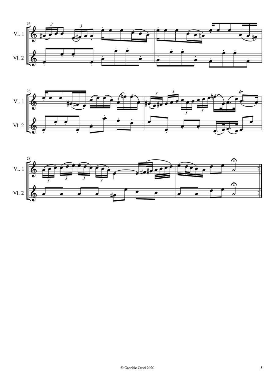 Sonata in a minor RV44 String Duet scores gallery preview page 6