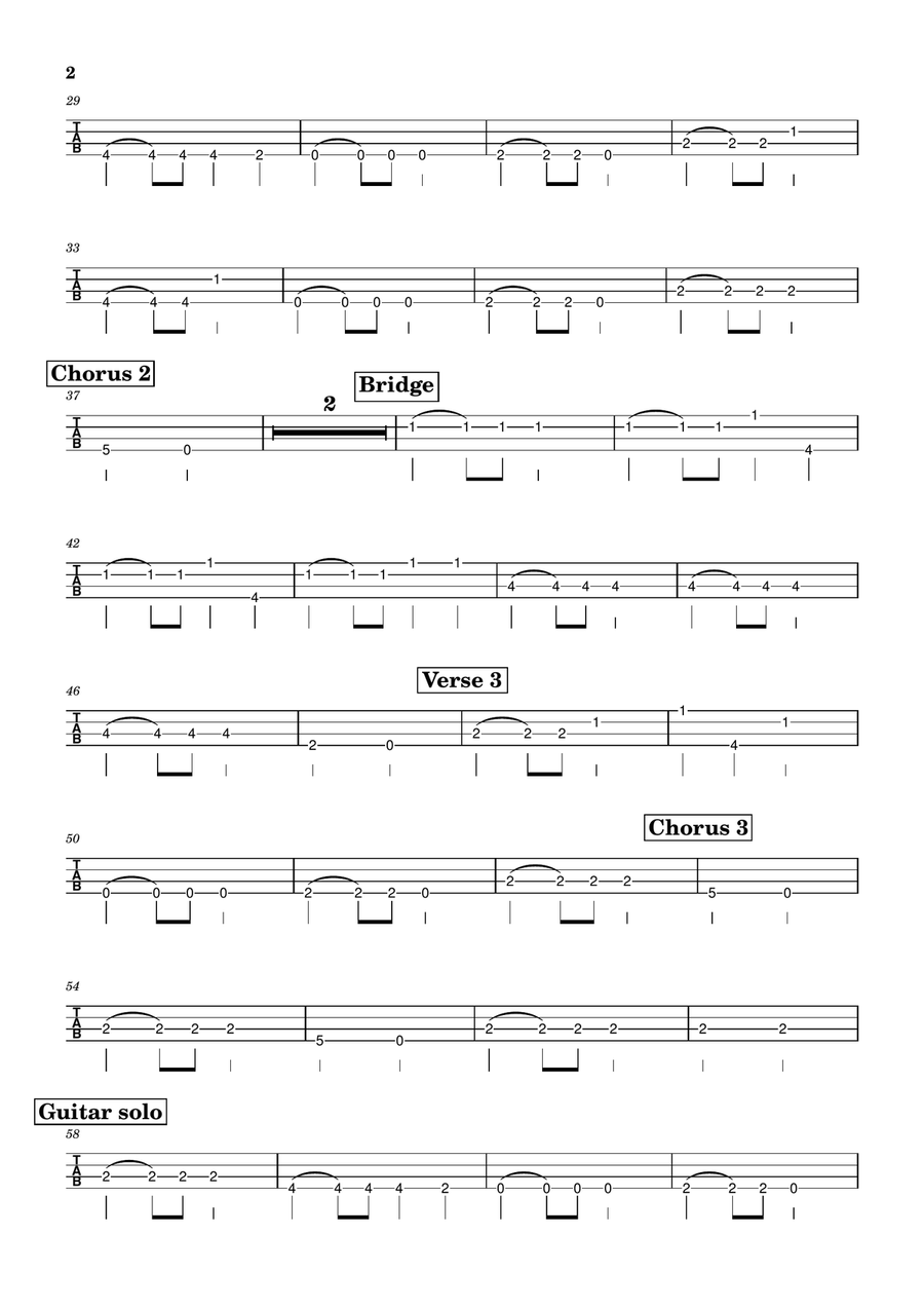 Love Hurts Love Hurts Bass Guitar Tablature scores gallery preview page 2