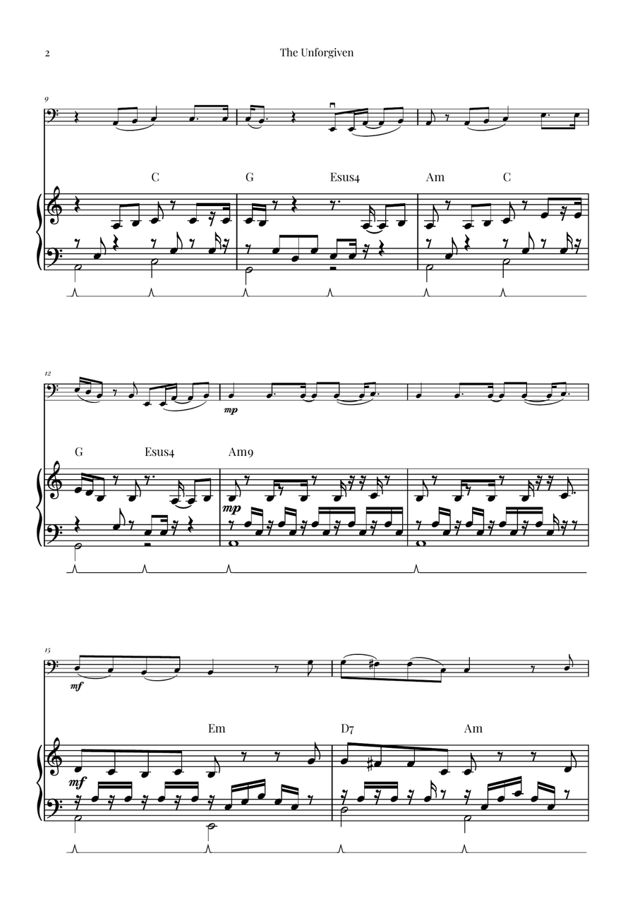 The Unforgiven Piano scores gallery preview page 2