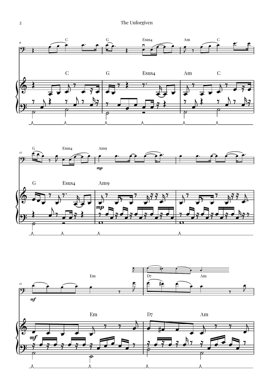 The Unforgiven Double Bass scores gallery preview page 2