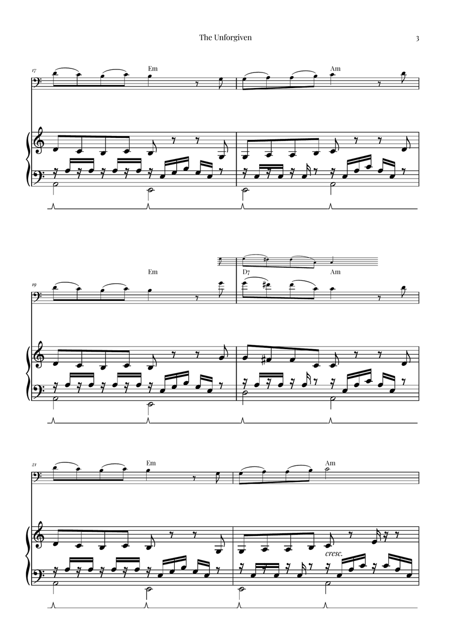 The Unforgiven Double Bass scores gallery preview page 3