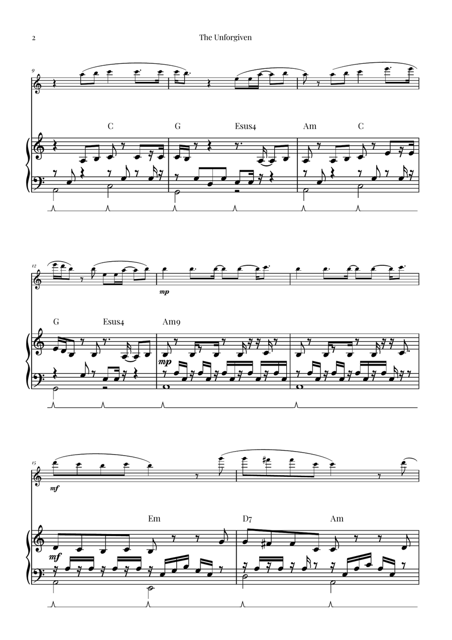 The Unforgiven Flute Solo scores gallery preview page 2