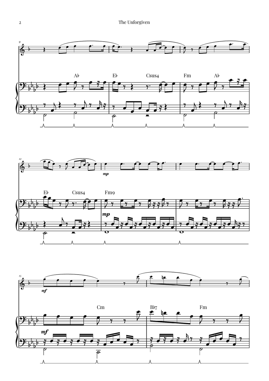 The Unforgiven Baritone Saxophone scores gallery preview page 2
