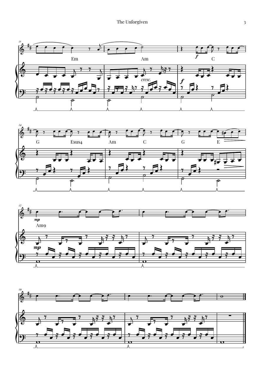 The Unforgiven Tenor Saxophone scores gallery preview page 3