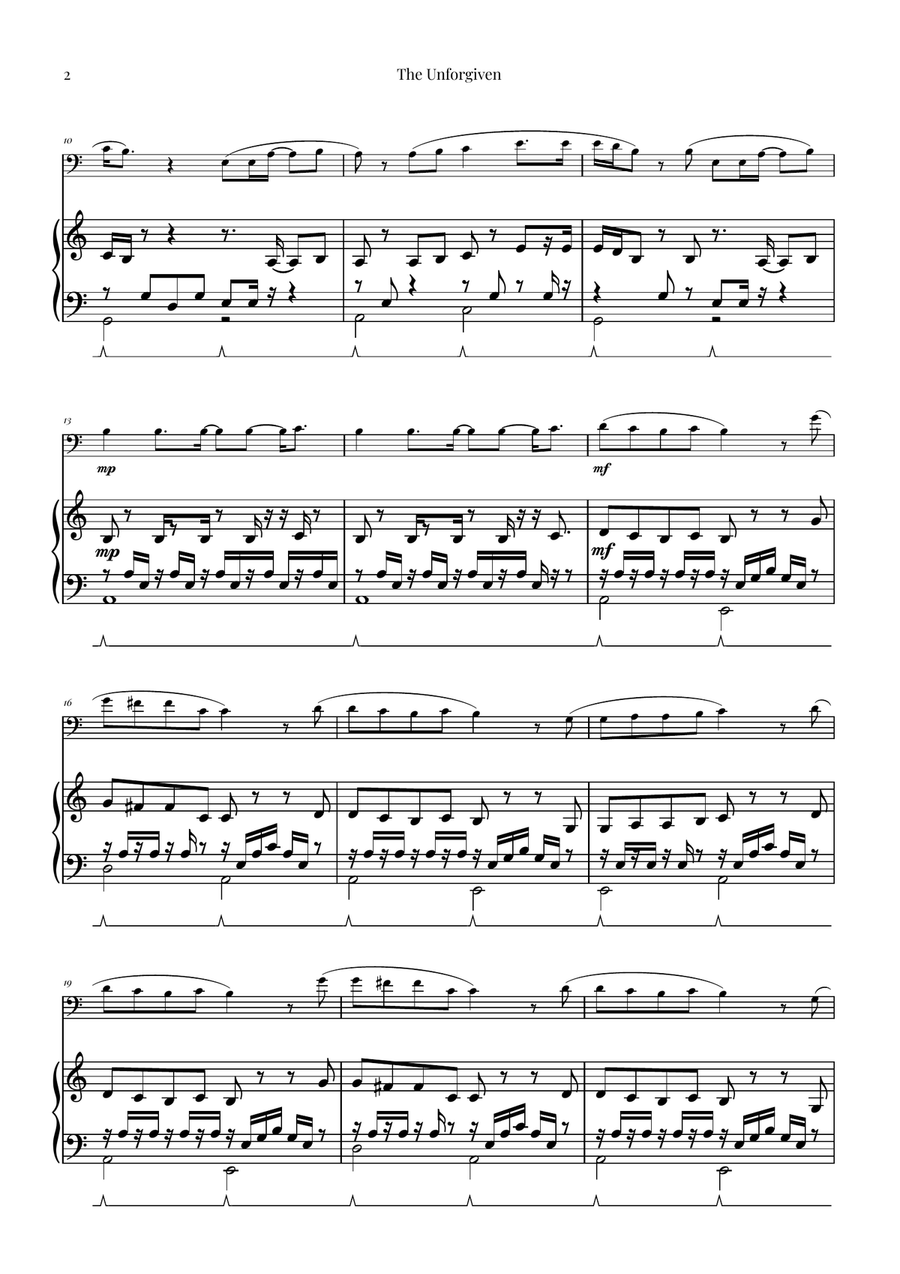 The Unforgiven Piano scores gallery preview page 2