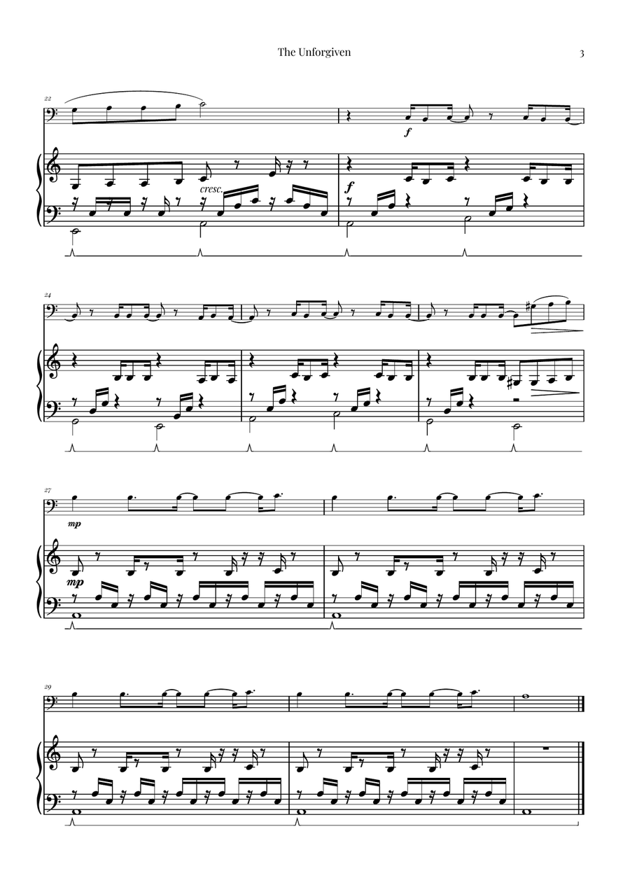 The Unforgiven Piano scores gallery preview page 3