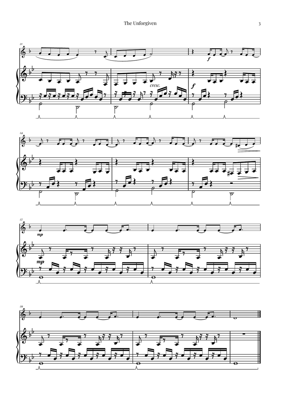 The Unforgiven Piano scores gallery preview page 3