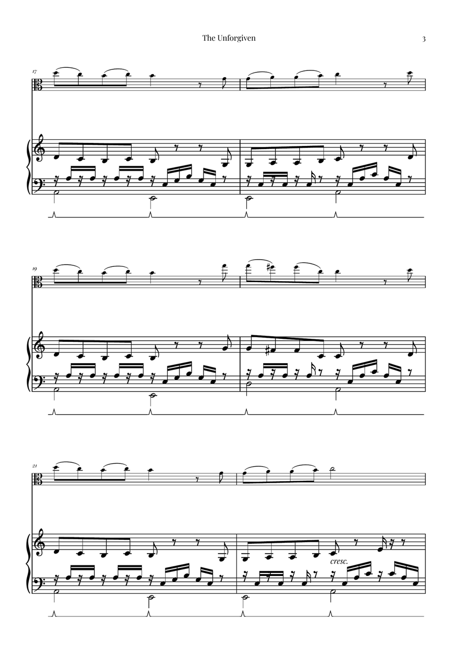 The Unforgiven Viola scores gallery preview page 3