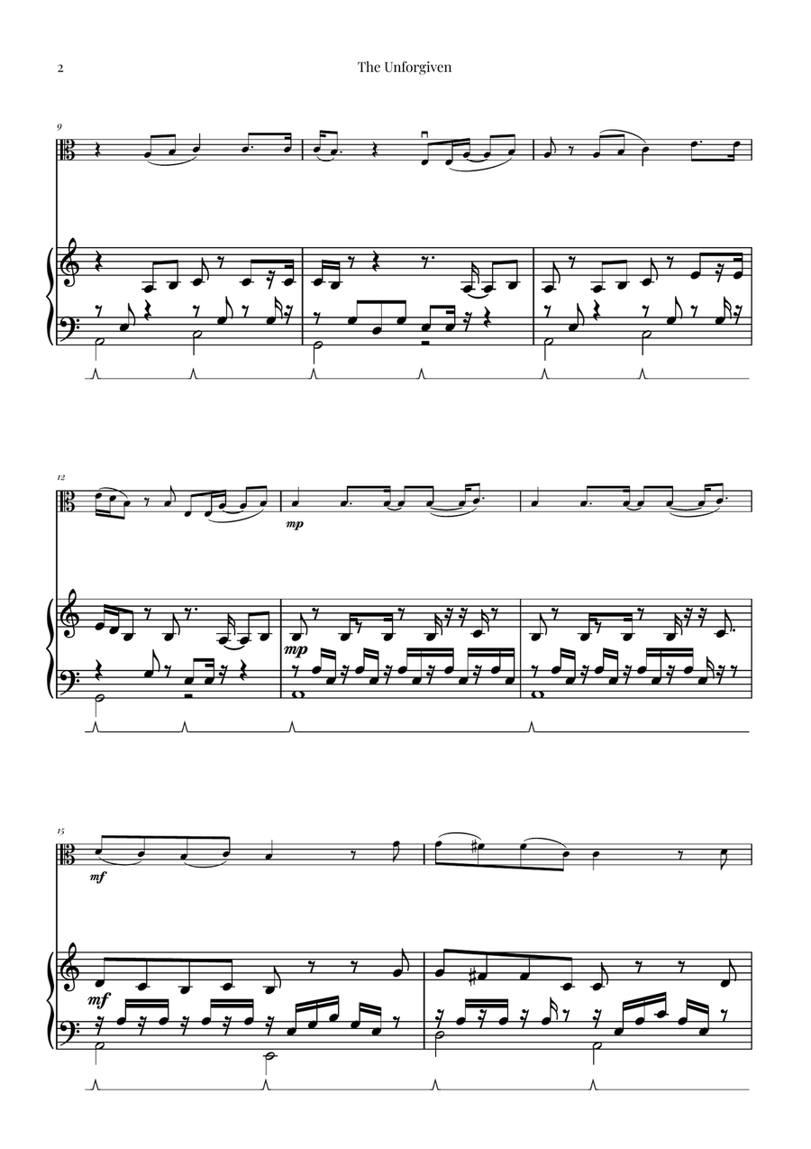 The Unforgiven Viola scores gallery preview page 2
