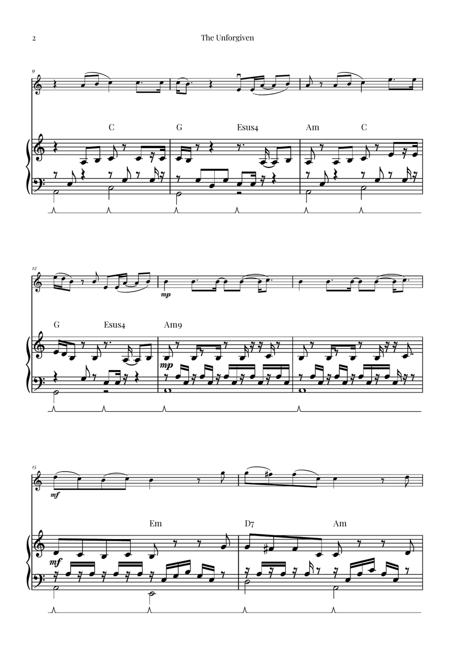 The Unforgiven Violin Solo scores gallery preview page 2