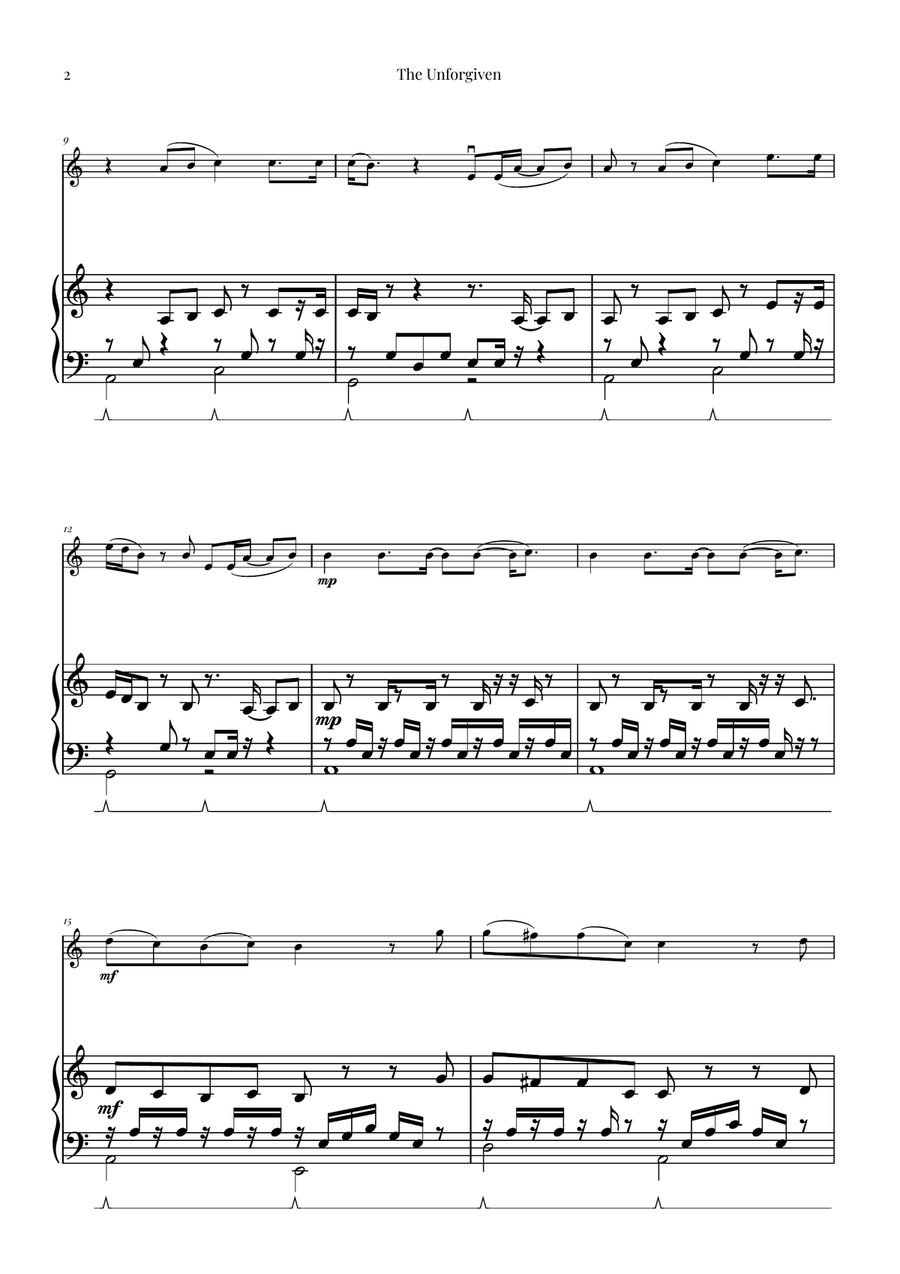 The Unforgiven Violin Solo scores gallery preview page 2