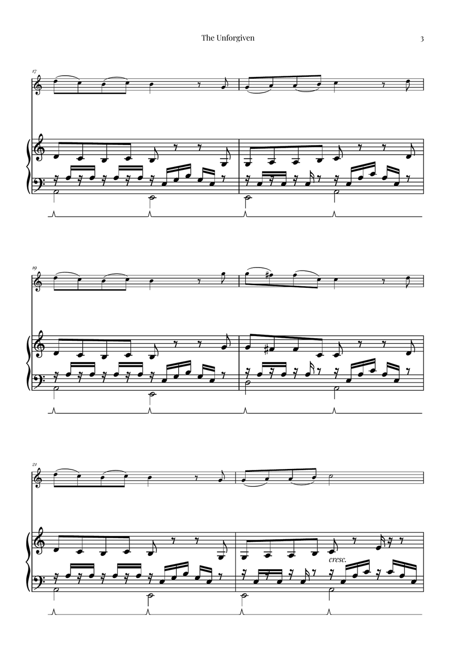 The Unforgiven Violin Solo scores gallery preview page 3