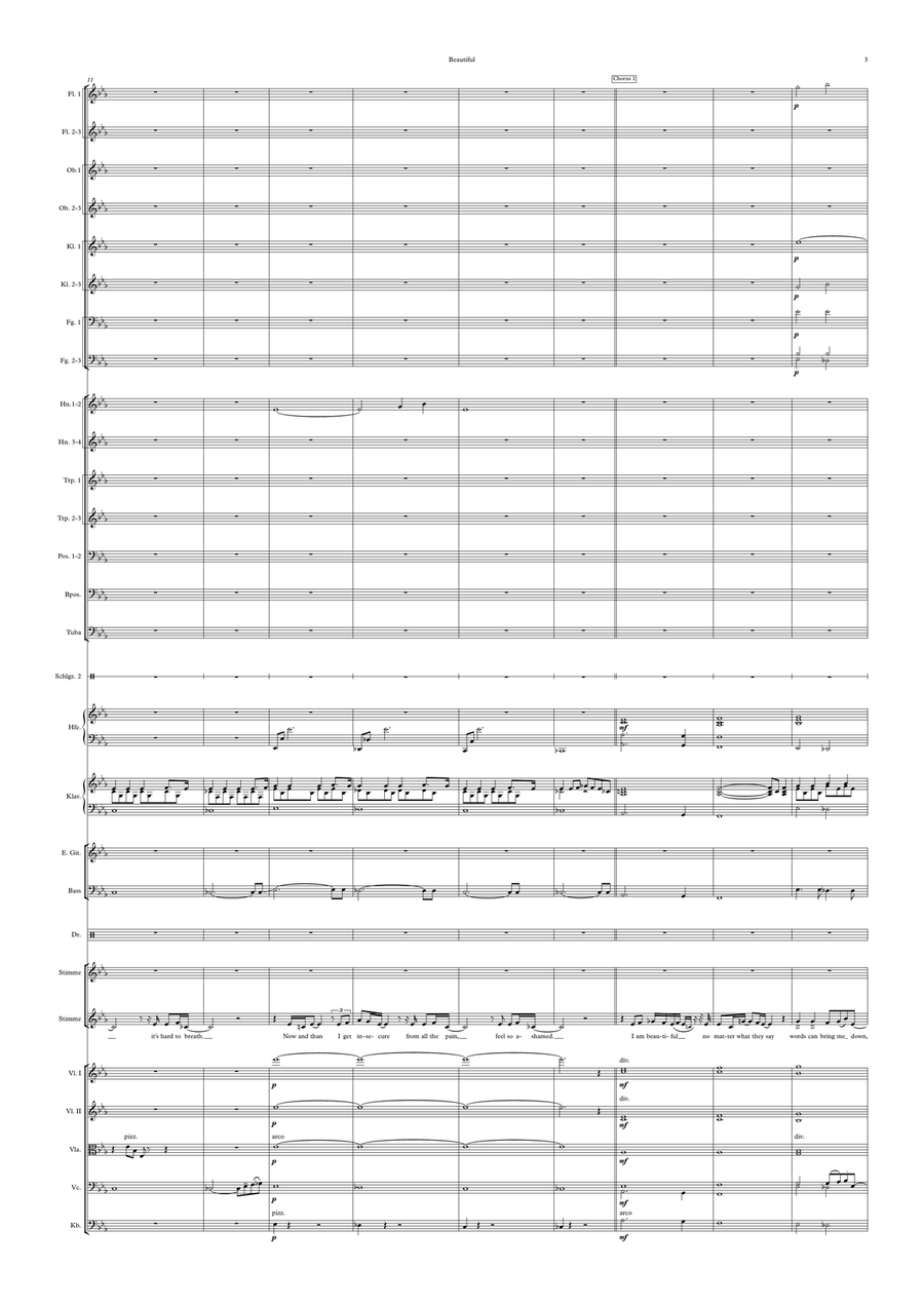 Beautiful Beautiful Full Orchestra scores gallery preview page 3