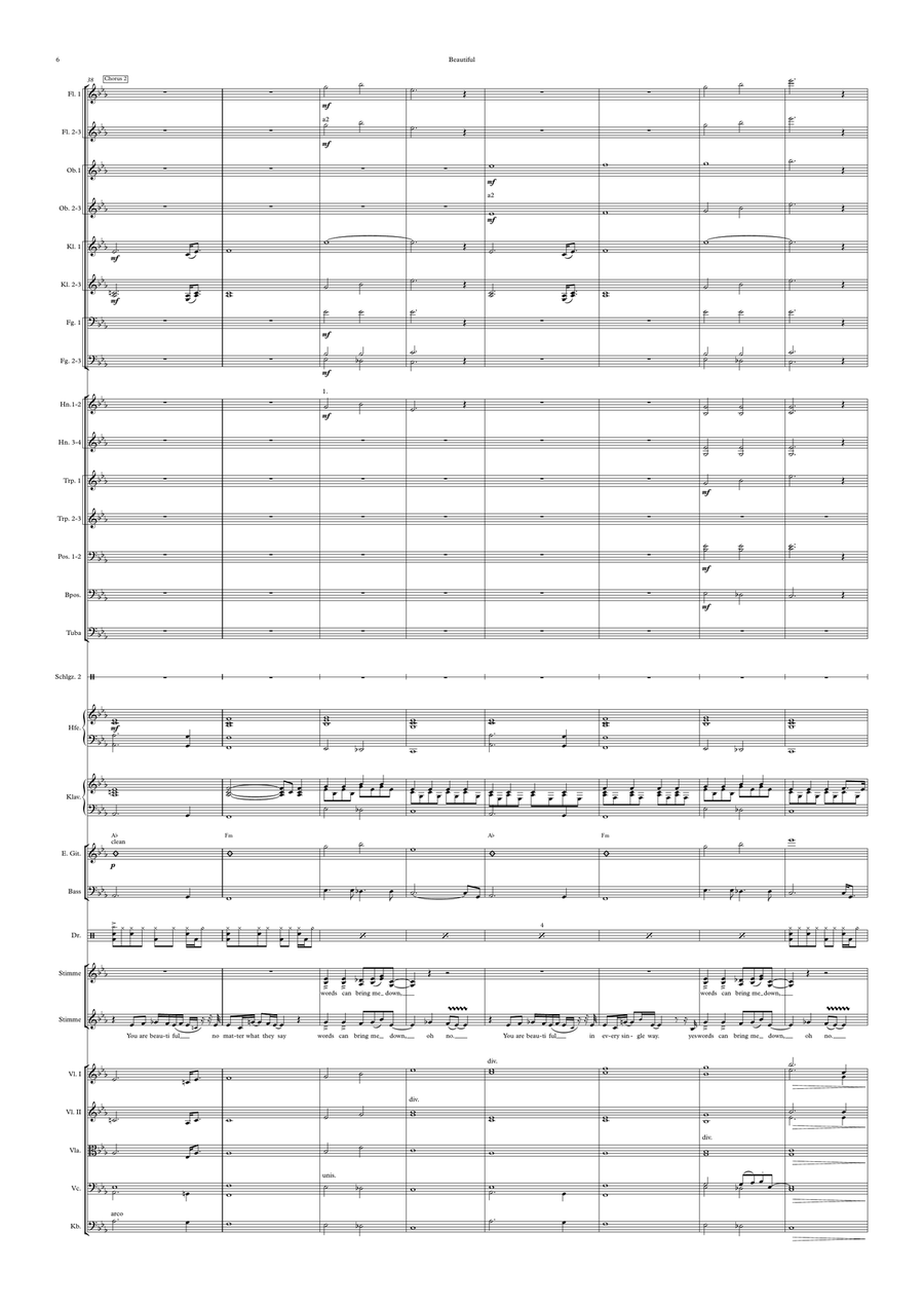 Beautiful Beautiful Full Orchestra scores gallery preview page 6