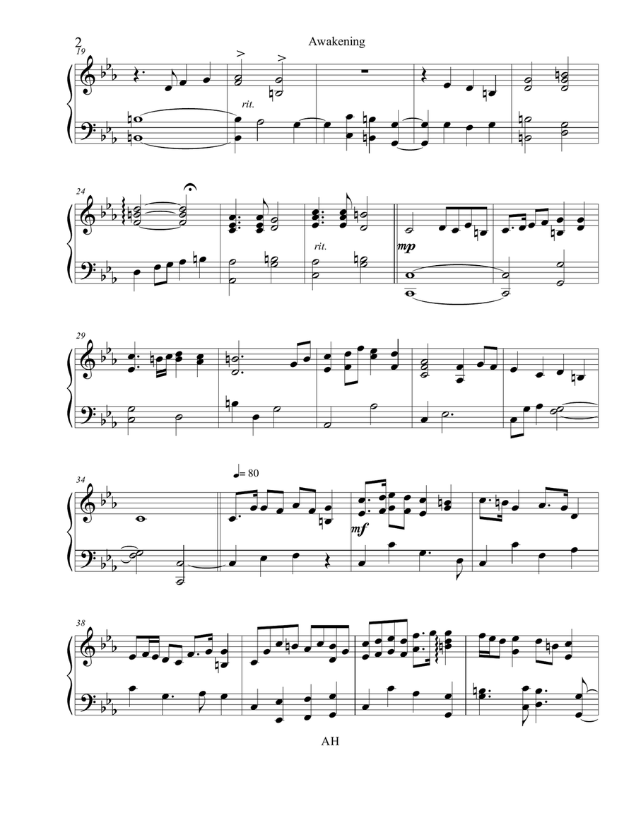 Awakening in C Minor for Harp Celtic Harp scores gallery preview page 2
