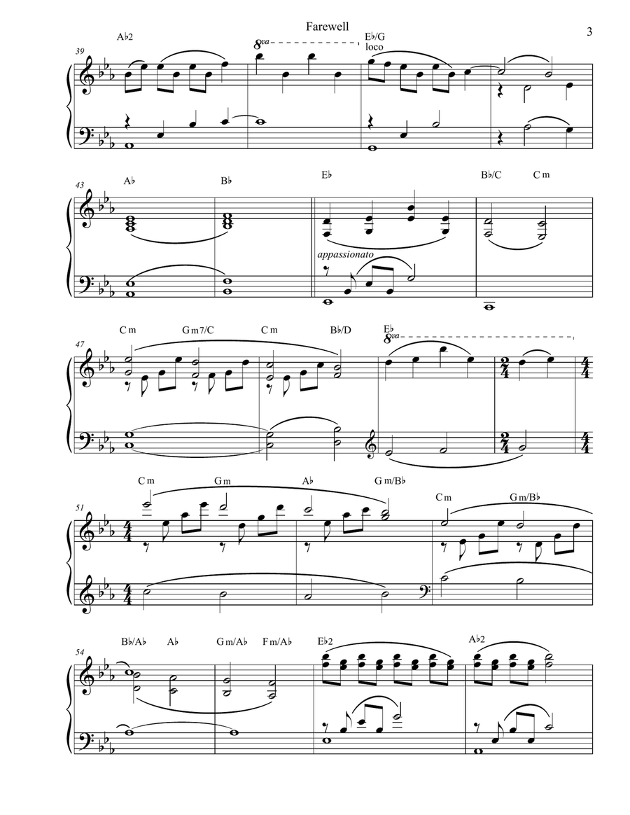 Farewell Piano Solo scores gallery preview page 3