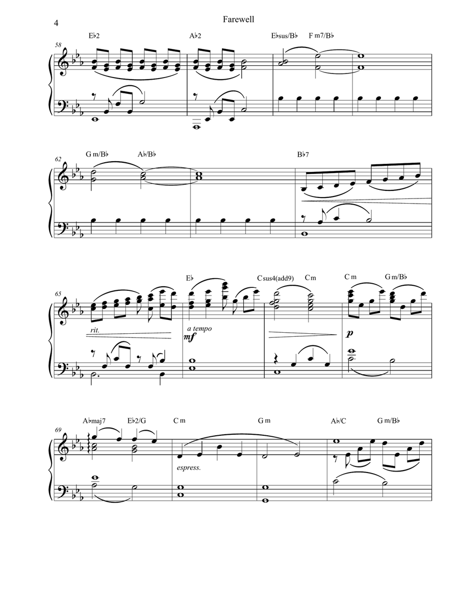 Farewell Piano Solo scores gallery preview page 4