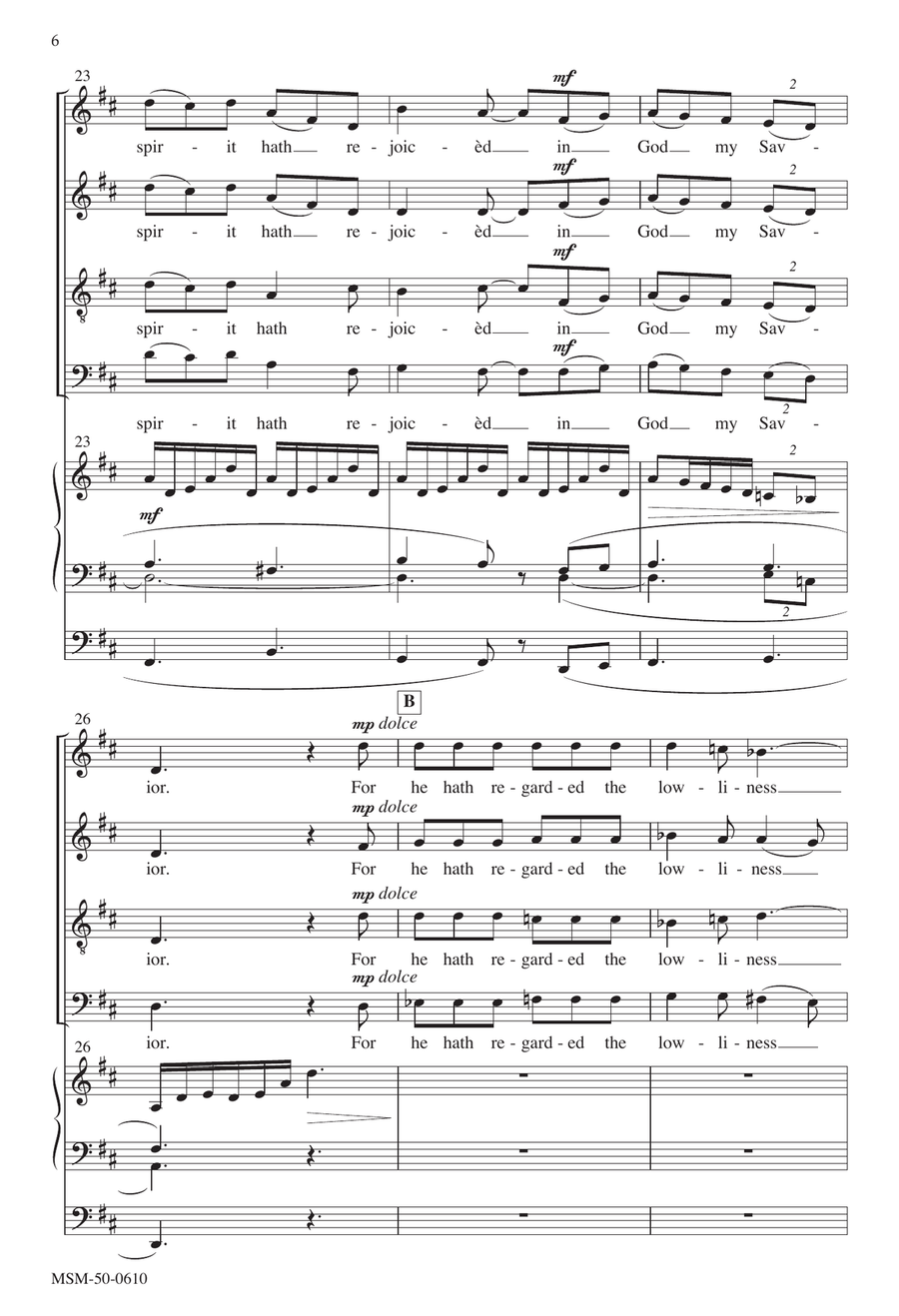 Magnificat and Nunc dimittis in D (Downloadable Choral Score) 4-Part scores gallery preview page 6