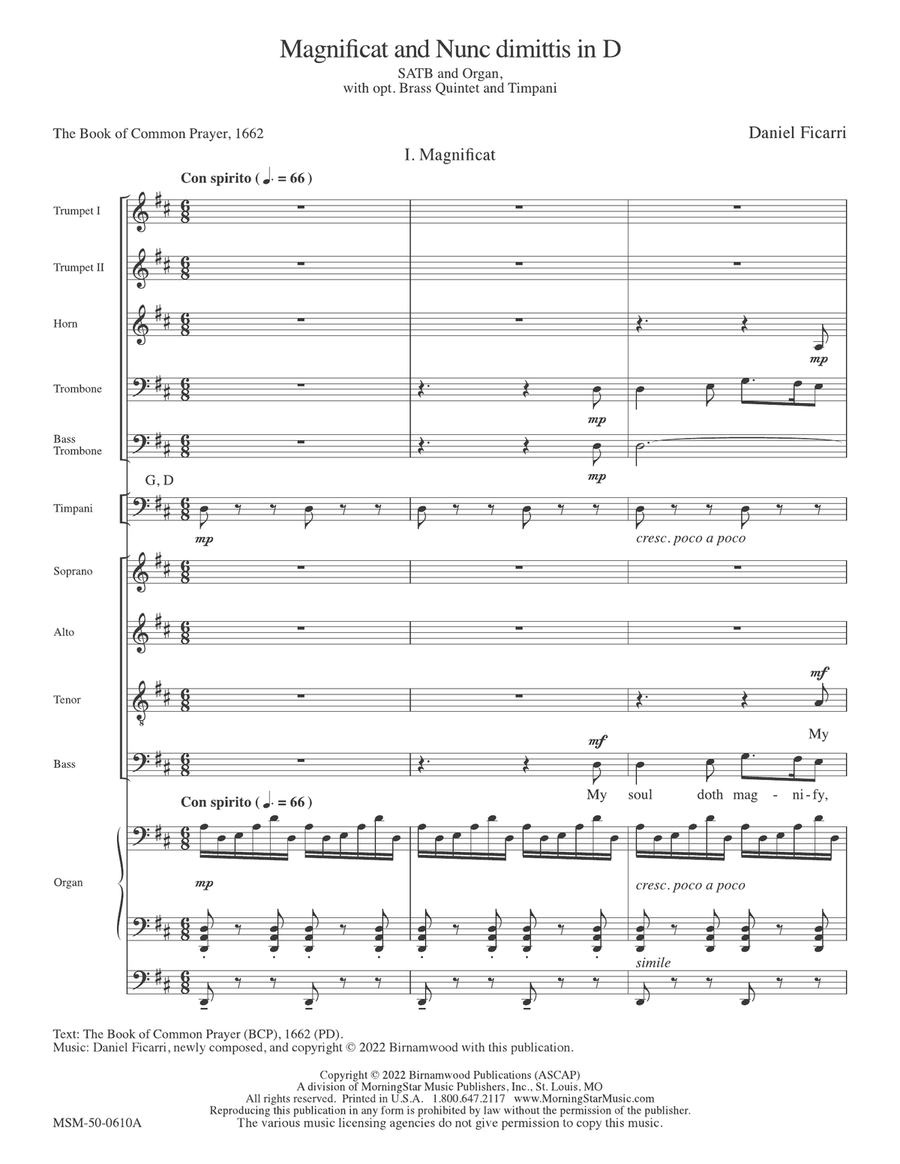 Magnificat and Nunc Dimittis in D (Downloadable Full Score) Choir scores gallery preview page 3