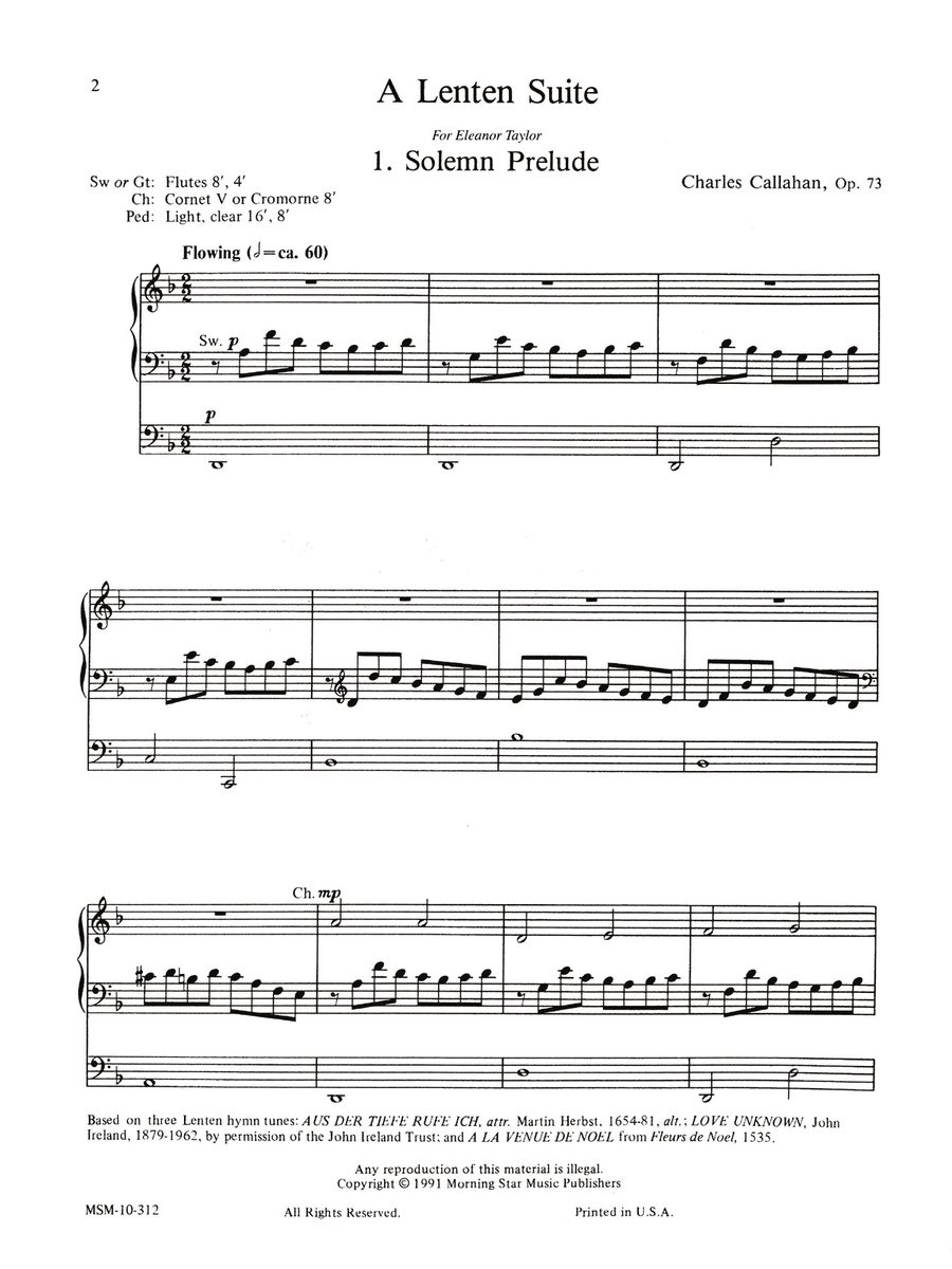 A Lenten Suite A Lenten Suite Organ scores gallery preview page 2