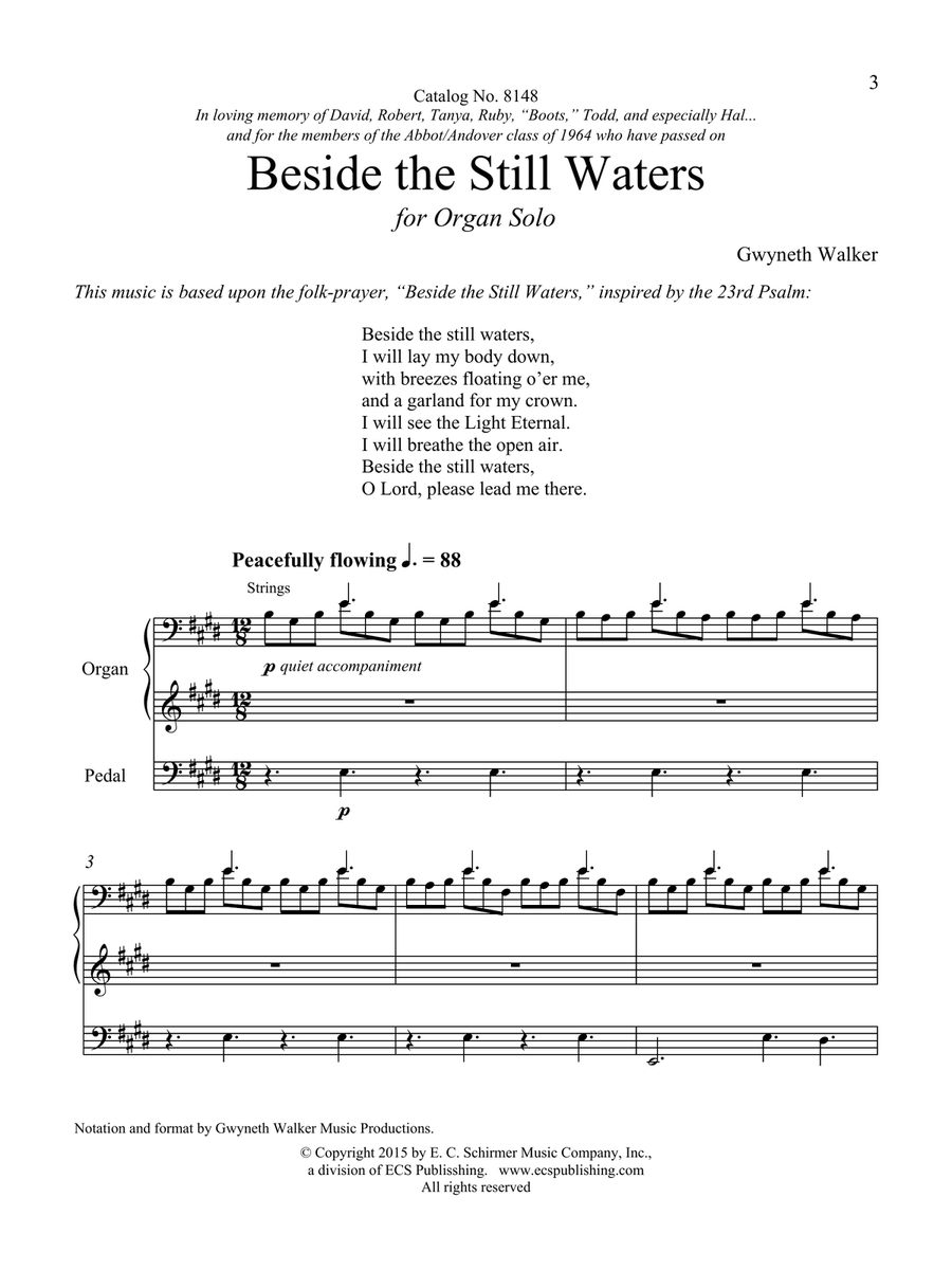 Beside the Still Waters (Downloadable) Organ Solo scores gallery preview page 3