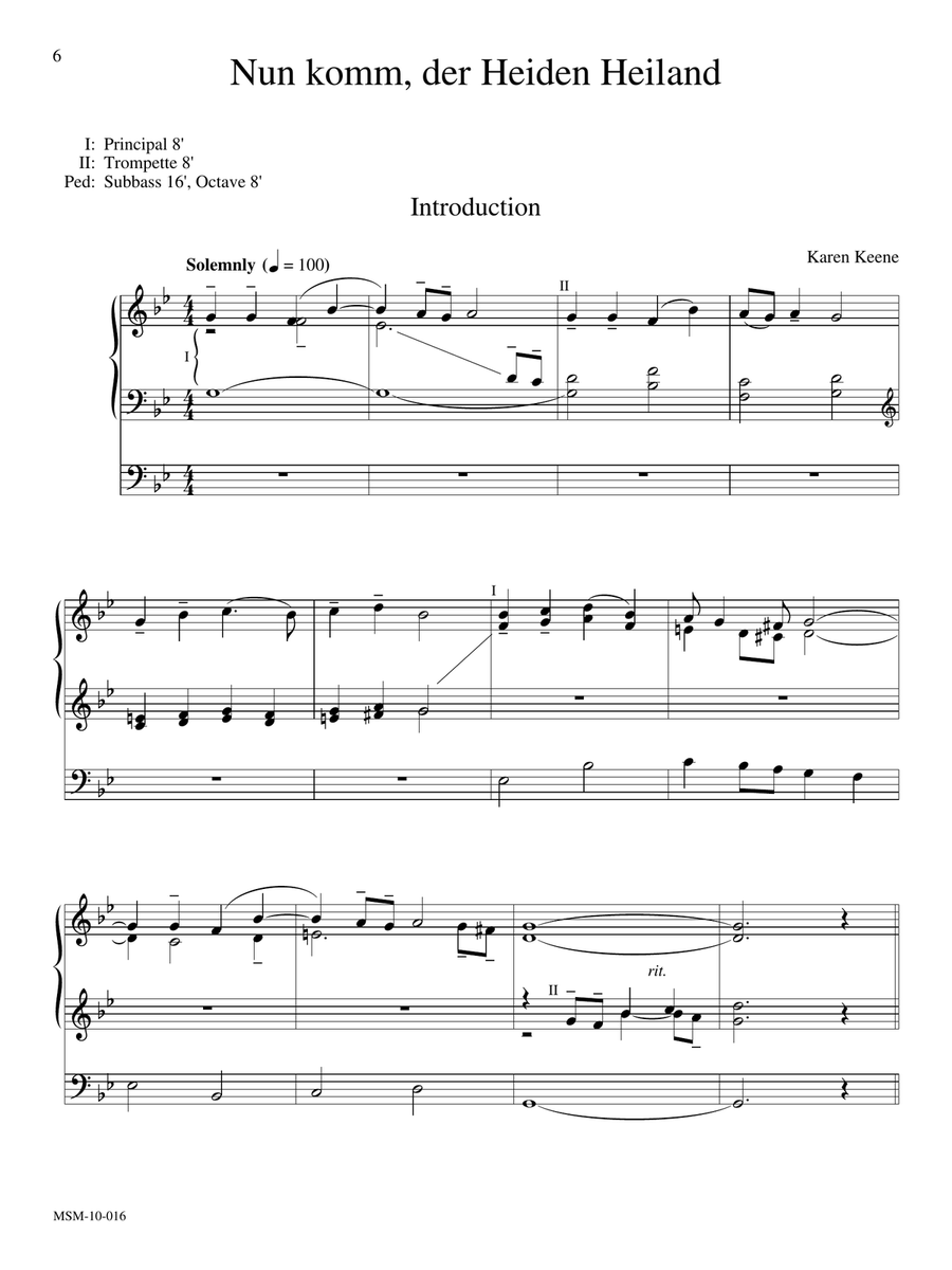 Variations on Nun komm, der Heiden Heiland (Downloadable) Organ scores gallery preview page 6
