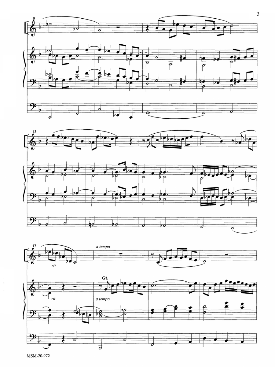 Aria for Oboe or Flute and Organ Flute scores gallery preview page 3