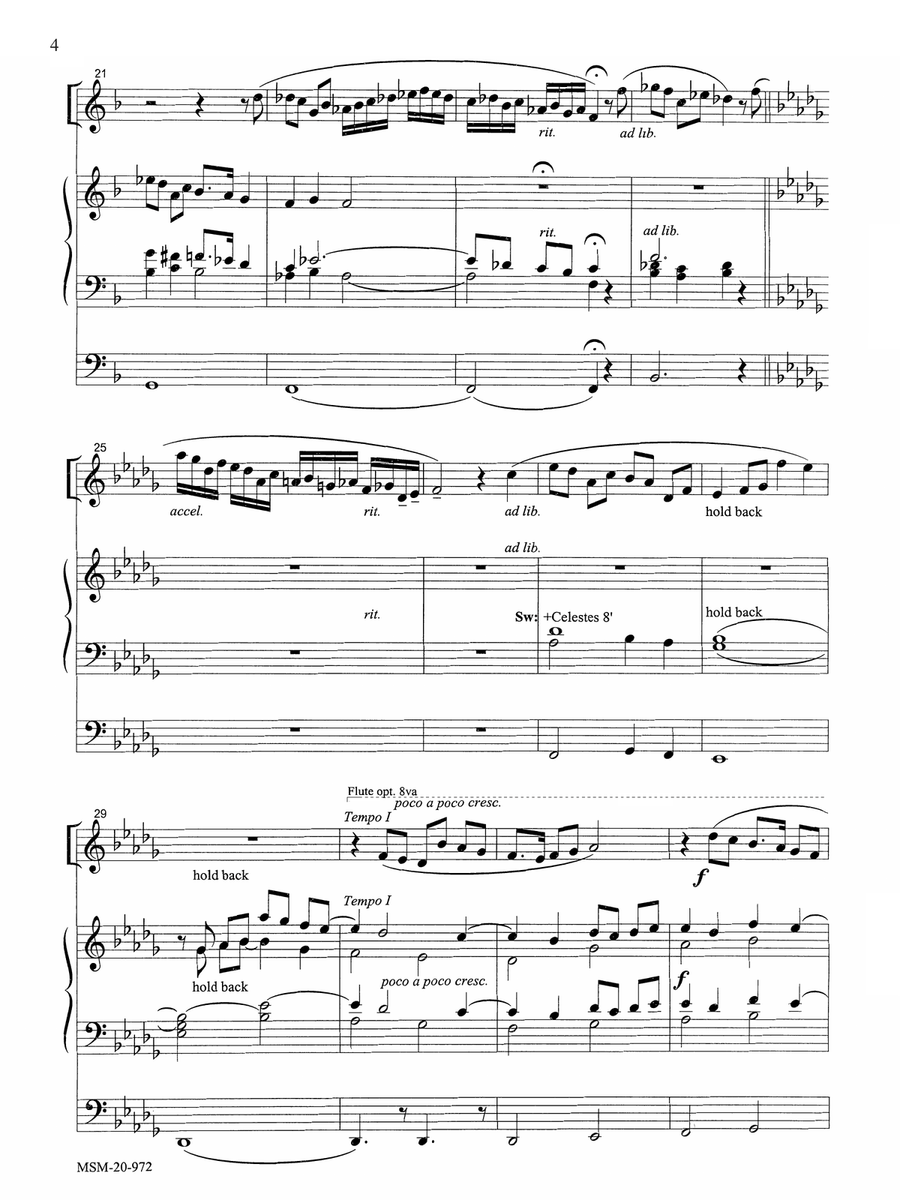 Aria for Oboe or Flute and Organ Flute scores gallery preview page 4