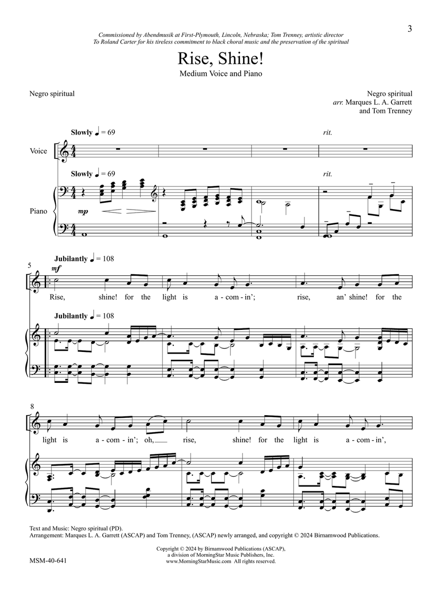 Rise, Shine! Rise, Shine! Medium Voice scores gallery preview page 3