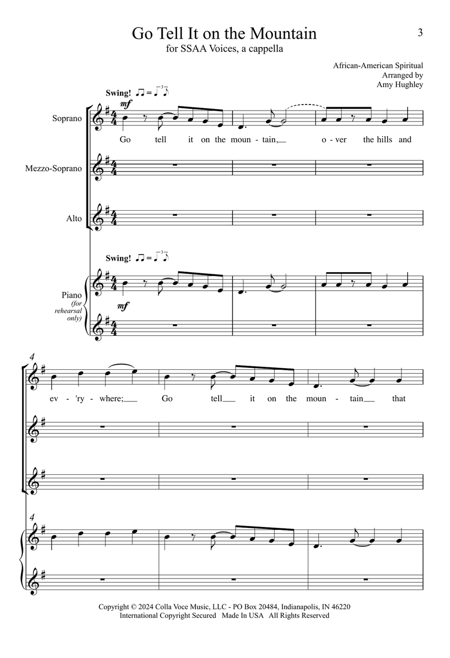 Go Tell It on the Mountain (Downloadable) SSA scores gallery preview page 2