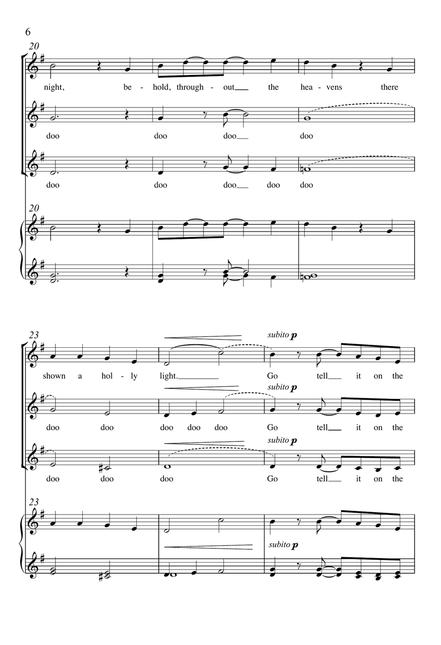 Go Tell It on the Mountain (Downloadable) SSA scores gallery preview page 5