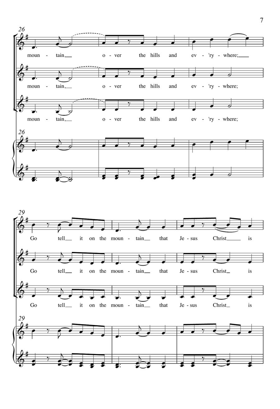 Go Tell It on the Mountain (Downloadable) SSA scores gallery preview page 6